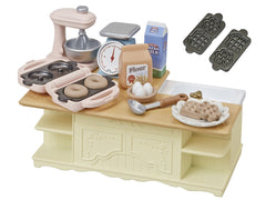 Epoch Sylvanian Islands Kitchen main view highlights interactive island for imaginative play