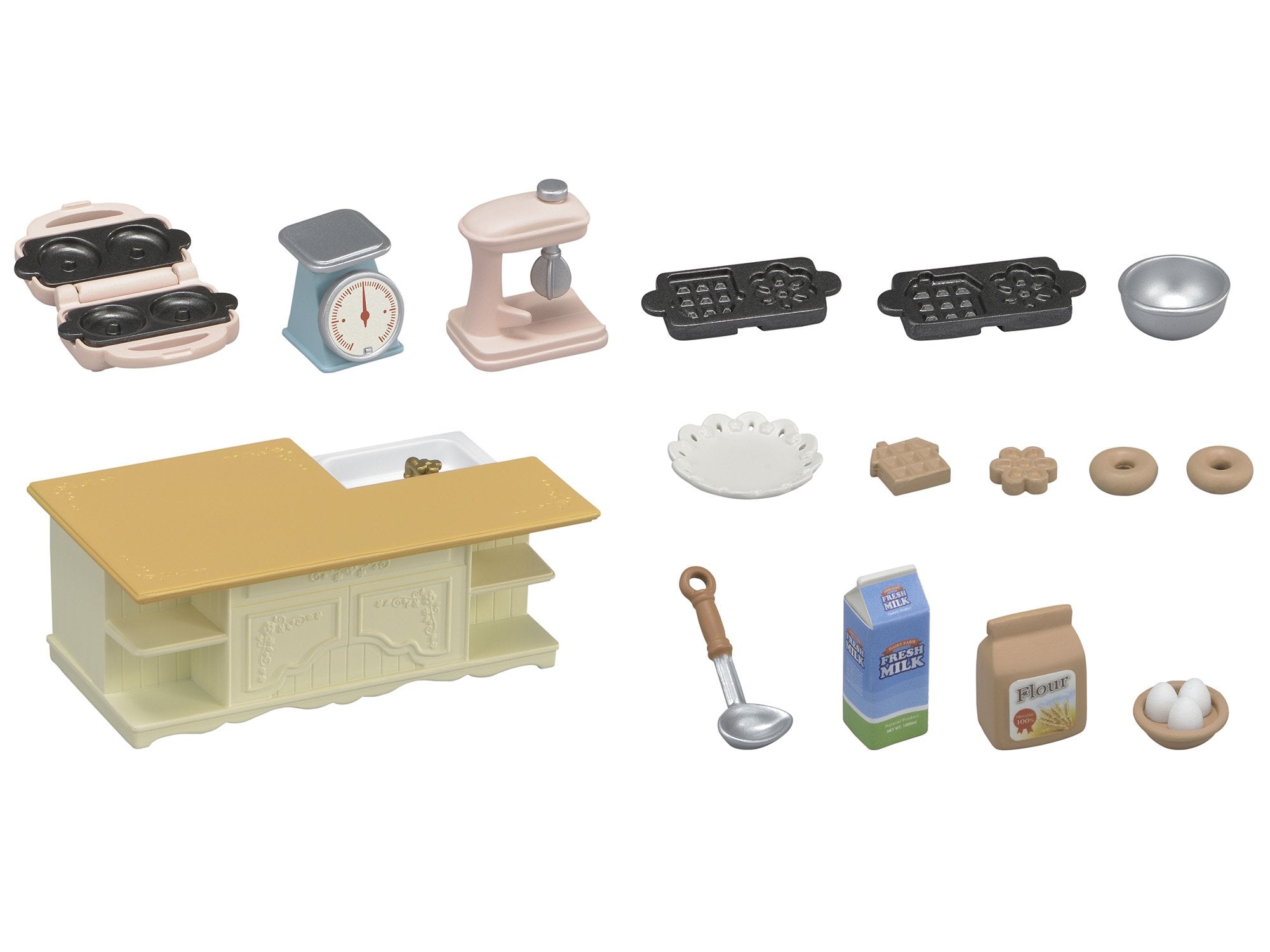 Epoch Sylvanian waffle and donut maker image showcases creative breakfast play potential