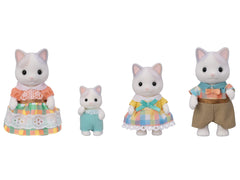 Epoch Sylvanian Latte Cat Baby figure suited for nurturing play.