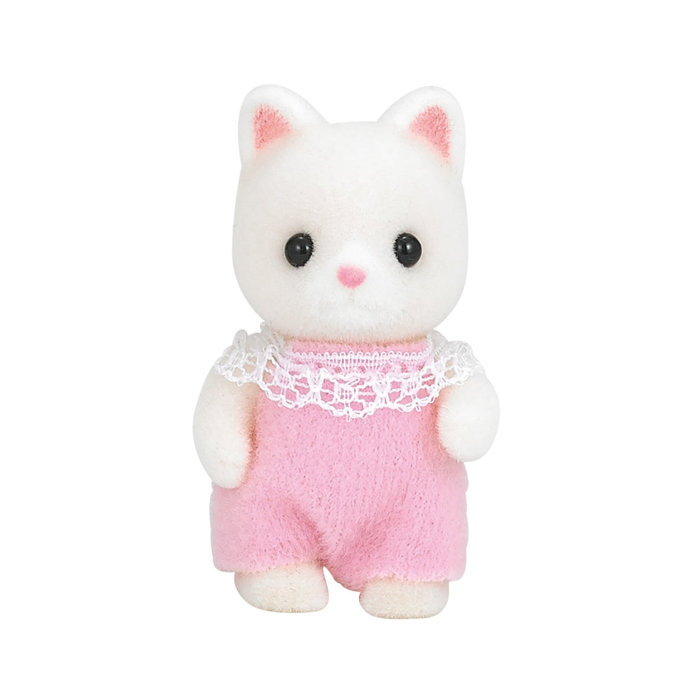 Epoch Sylvanian Silk Cat Baby doll ready for imaginative play