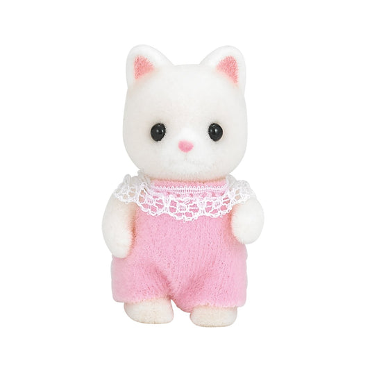 Epoch Sylvanian Silk Cat Baby doll ready for imaginative play