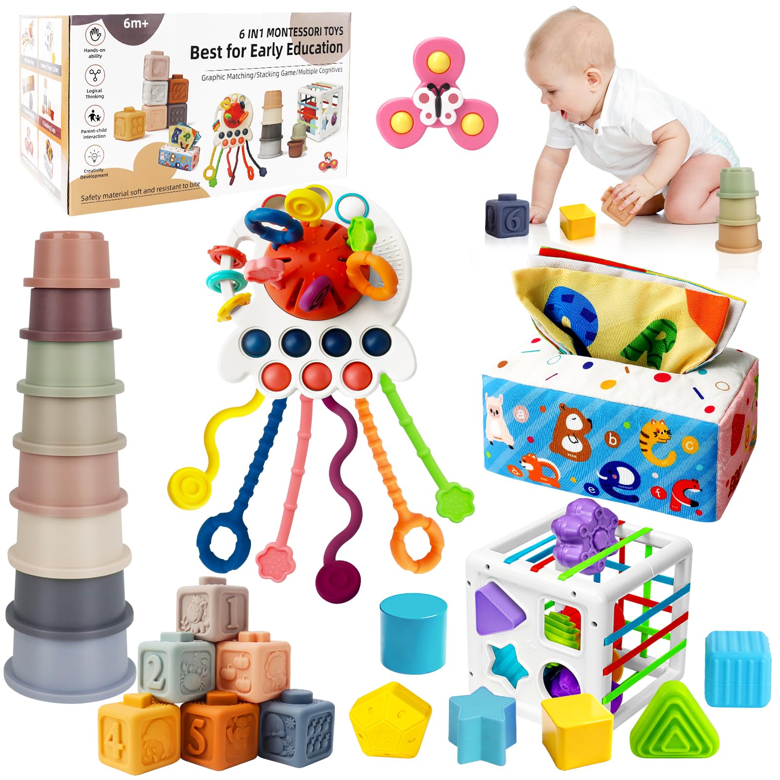 Epogg sensory bin with shape sorting toys promotes tactile exploration and early cognitive skills.