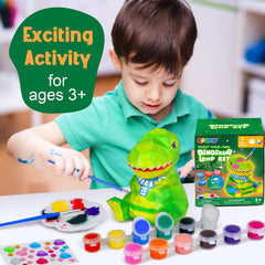 EPUMP 12-paint color set enables vibrant dinosaur lamp painting