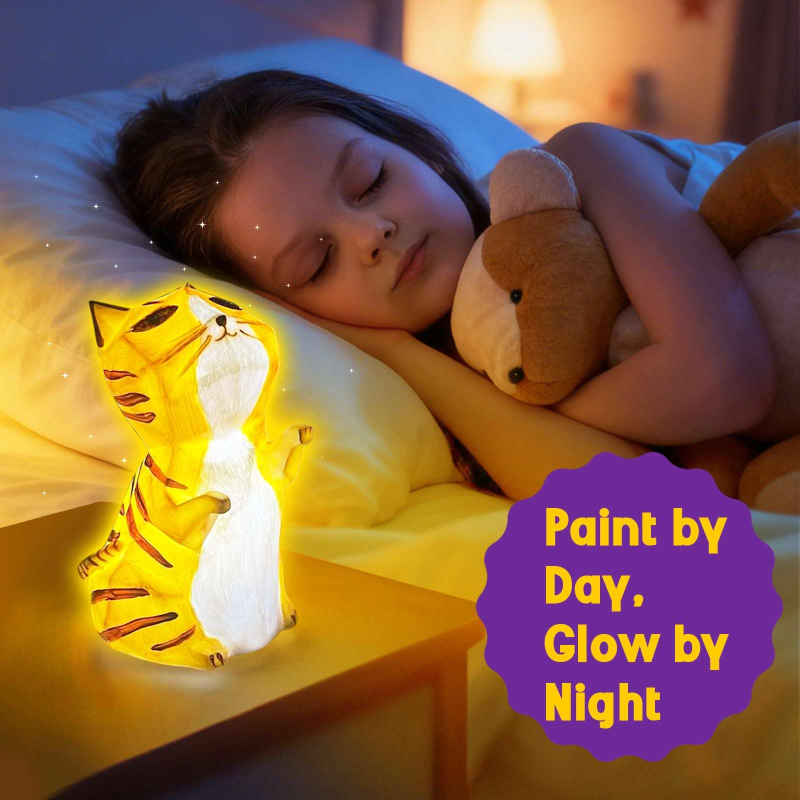 EPUMP Paint Your Own Cat Lamp Kit — paints and brushes for vibrant color creativity