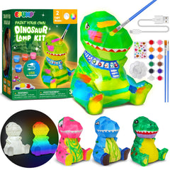 EPUMP Paint Your Own Dinosaur Lamp Kit packaging shows gift-ready presentation