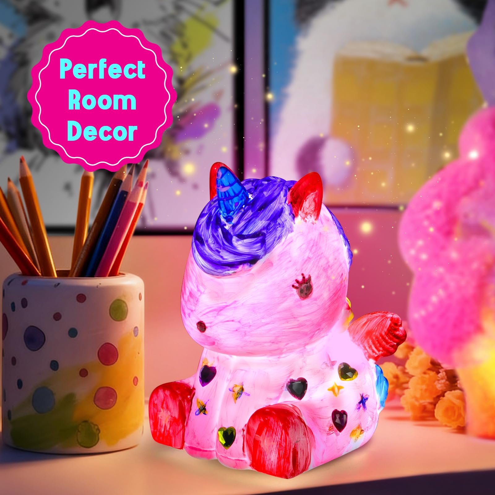 EPUMP Unicorn lamp with soft silicone body and rounded edges