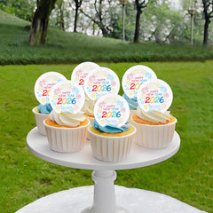 Ercadio glitter thick card stock toppers provide a bright, durable look.