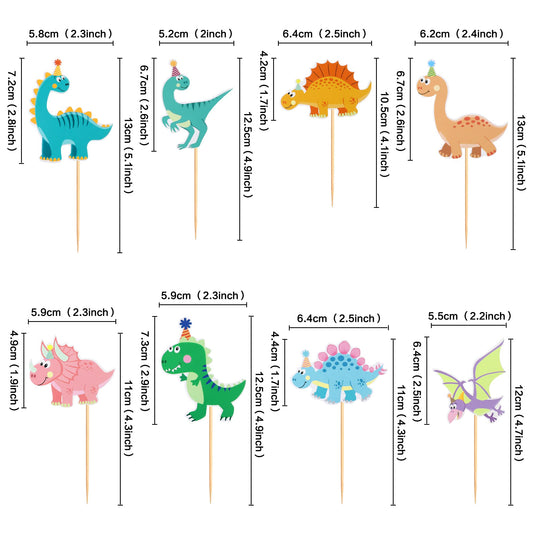Ercadio dinosaur cupcake topper design B makes treats stand out at birthday parties