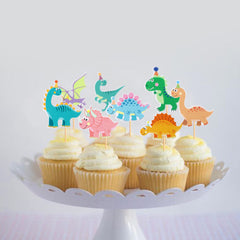 Ercadio dinosaur cupcake topper design E enhances cake presentation
