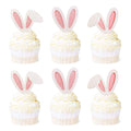 Ercadio Easter bunny ear cupcake topper with glitter pink accents for decorative desserts