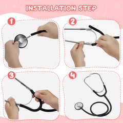 ERDOGLY pink hospital-theme setup with stethoscope for dress-up play and role-play.