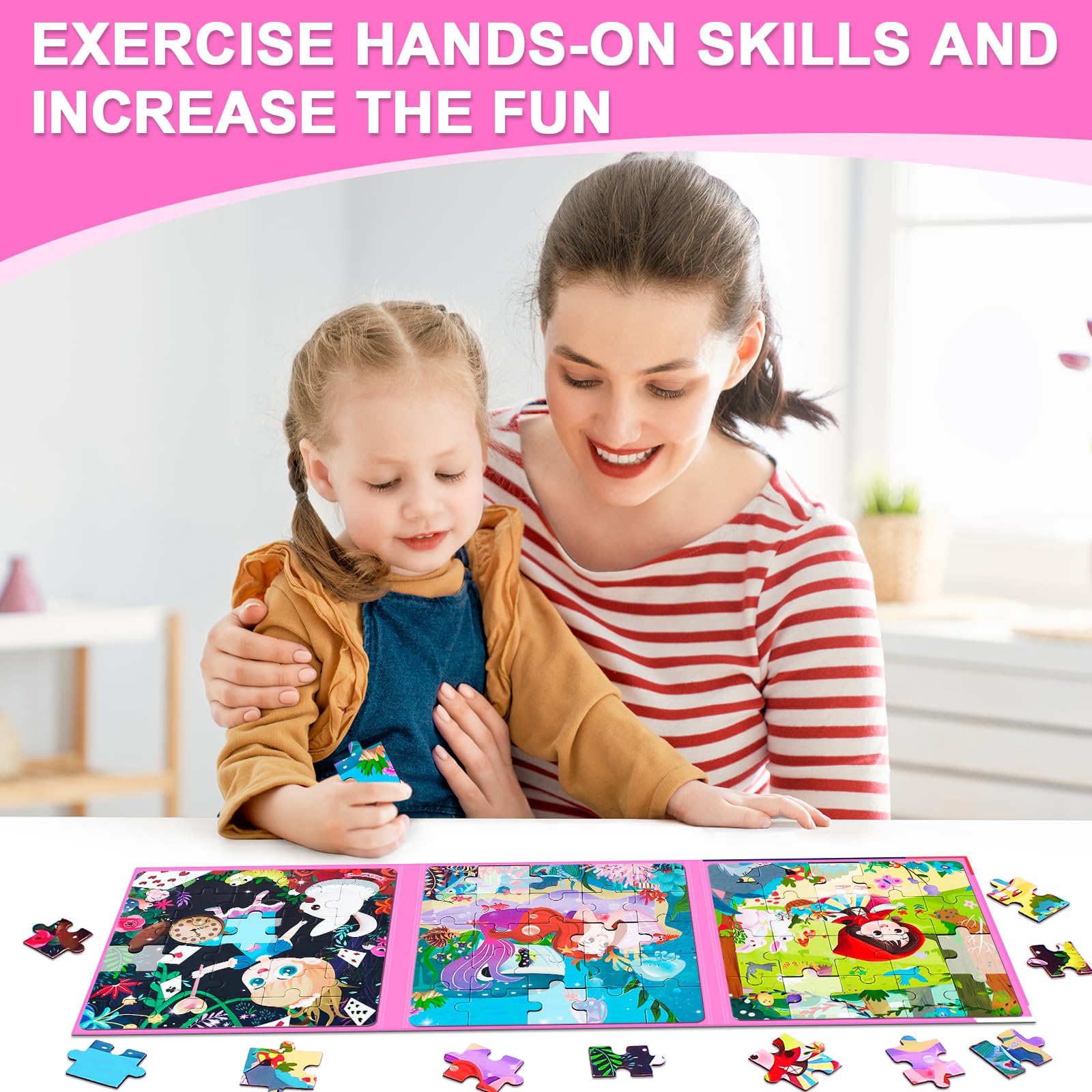 EREBADI kid playing with fairy puzzles promotes hands-on learning.