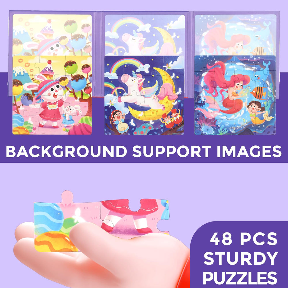 EREBADI Mermaid magnetic puzzle magnets: strong magnets reduce piece loss during play.