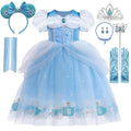 ERGO QUEEN princess dress blue with tiara for magical dress-up play