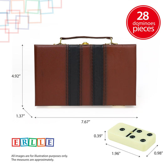 ERLLE dominoes spinner rivet detail supports smooth shuffling and handling.