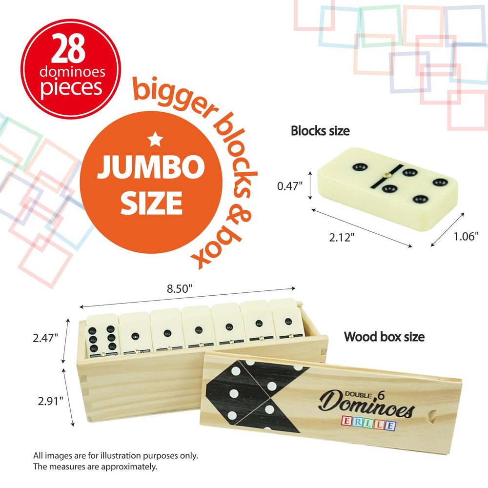 ERLLE jumbo dominoes storage box keeps pieces organized for portable play