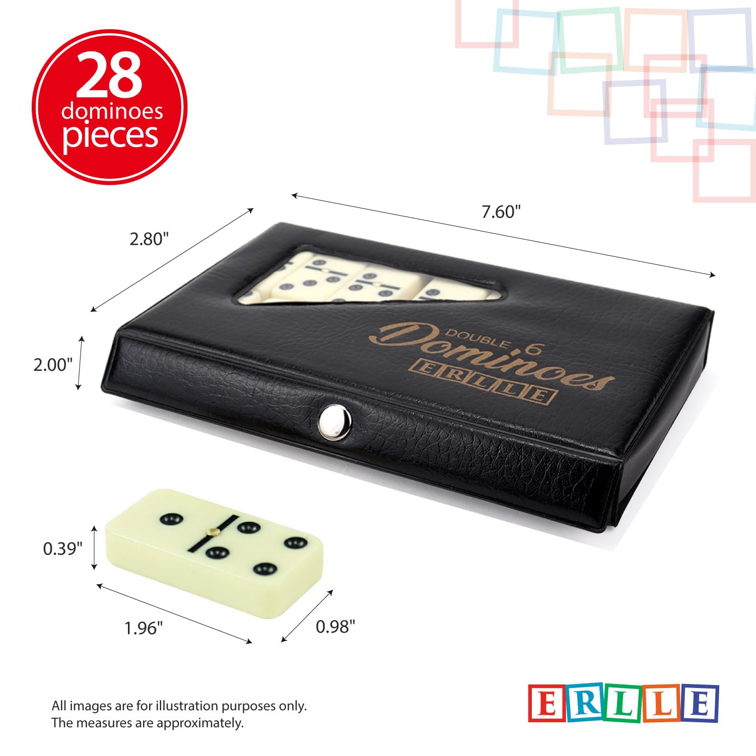 ERLLE leather case storage for travel keeps dominoes protected and organized.
