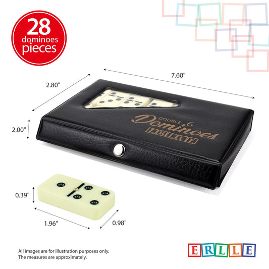ERLLE leather case storage for travel keeps dominoes protected and organized.