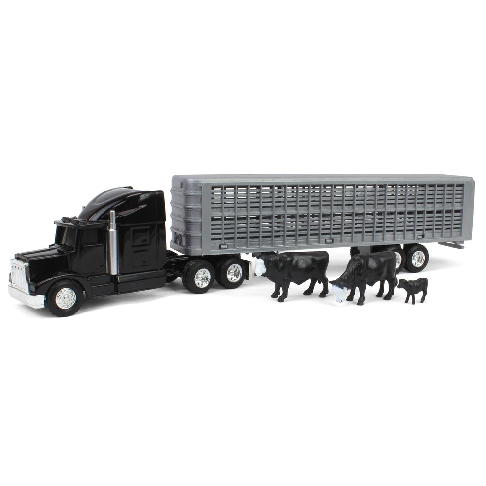 ERTL 1/64 black semi truck, durable for long play sessions.