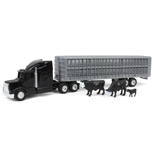 ERTL 1/64 black semi truck, durable for long play sessions.