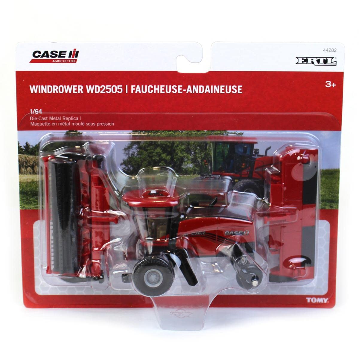ERTL Case IH WD2505 windrower dimensions — compact size: 5.25in L, 3.5in W.