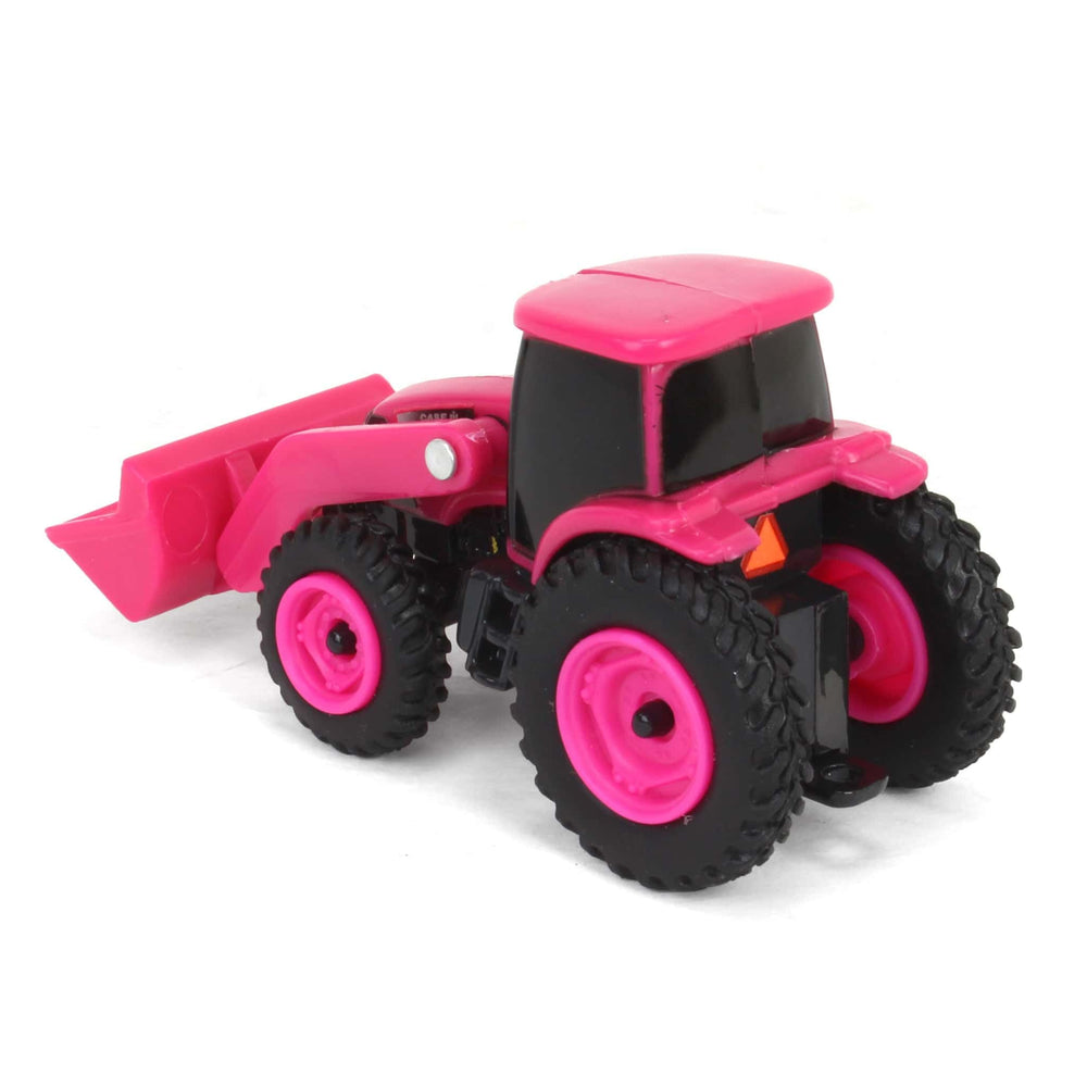 ERTL pink tractor wheel closeup highlighting finish and durability