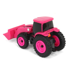 ERTL pink tractor wheel closeup highlighting finish and durability