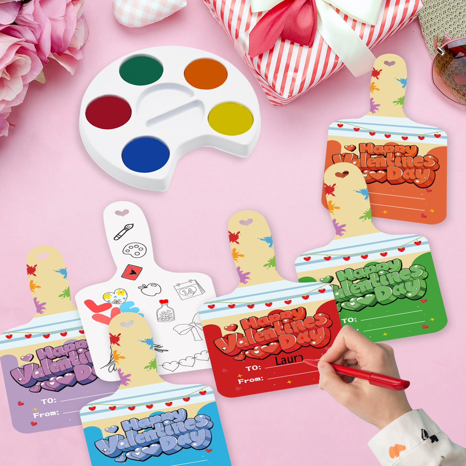 Eruner safe, mess-free paints and cardstock suitable for ages 3 and up.