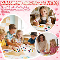 Eruner valentines cards with brush-shaped designs ready for color play.