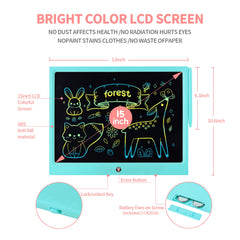 ERUW 15-inch color LCD screen bright and kid-friendly for young artists