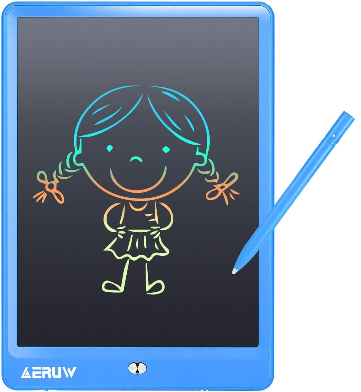 ERUW LCD writing tablet blue front view for quick doodles and notes.