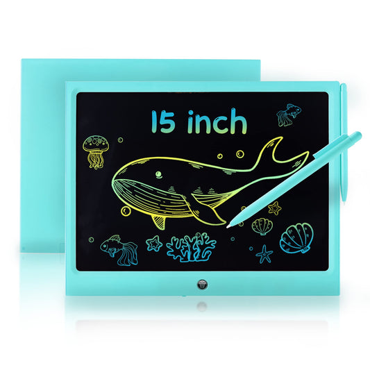 ERUW LCD writing tablet for kids with a colorful doodle surface for mess-free drawing
