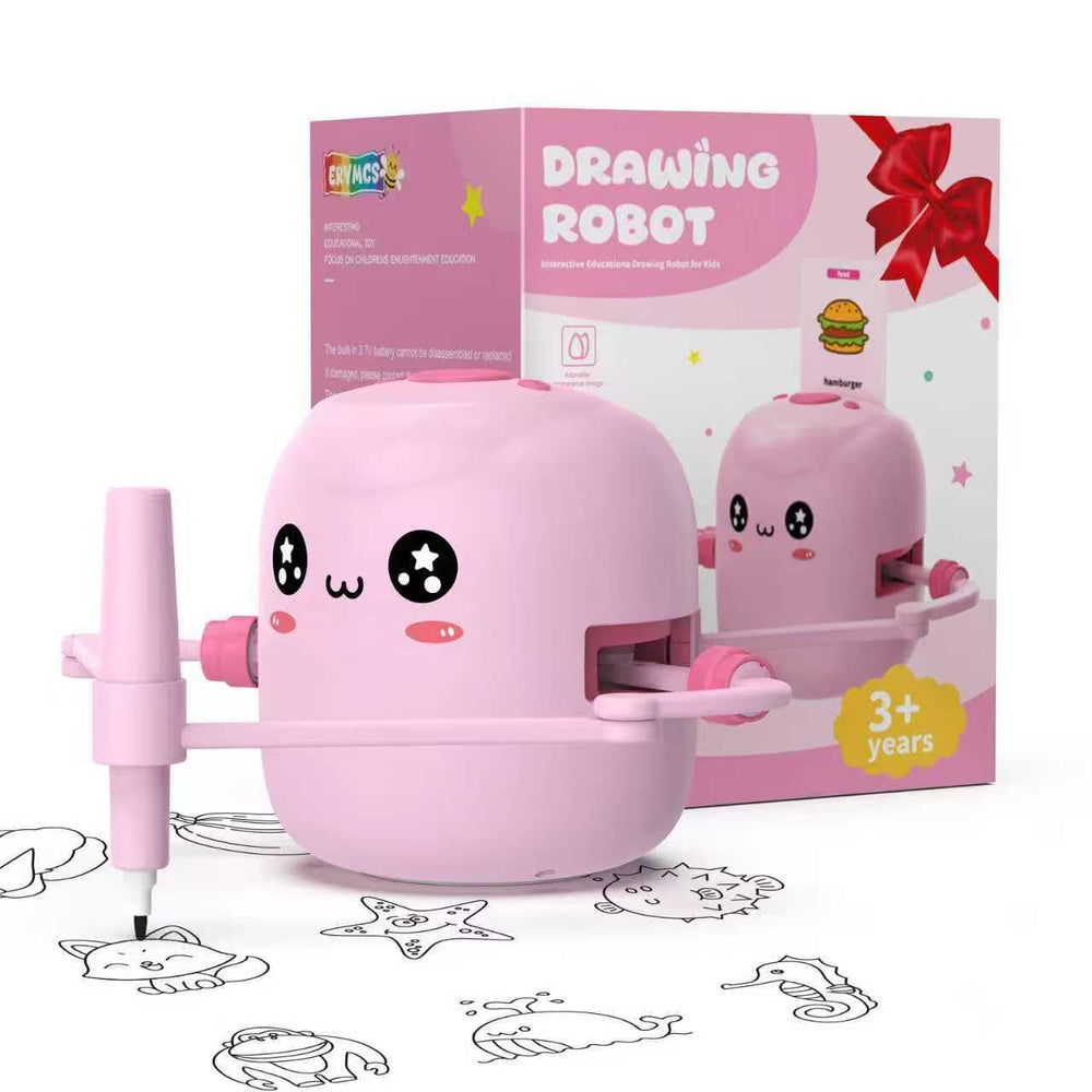 ERYMCS drawing robot unit front view shows kid-friendly design and interactive drawing.