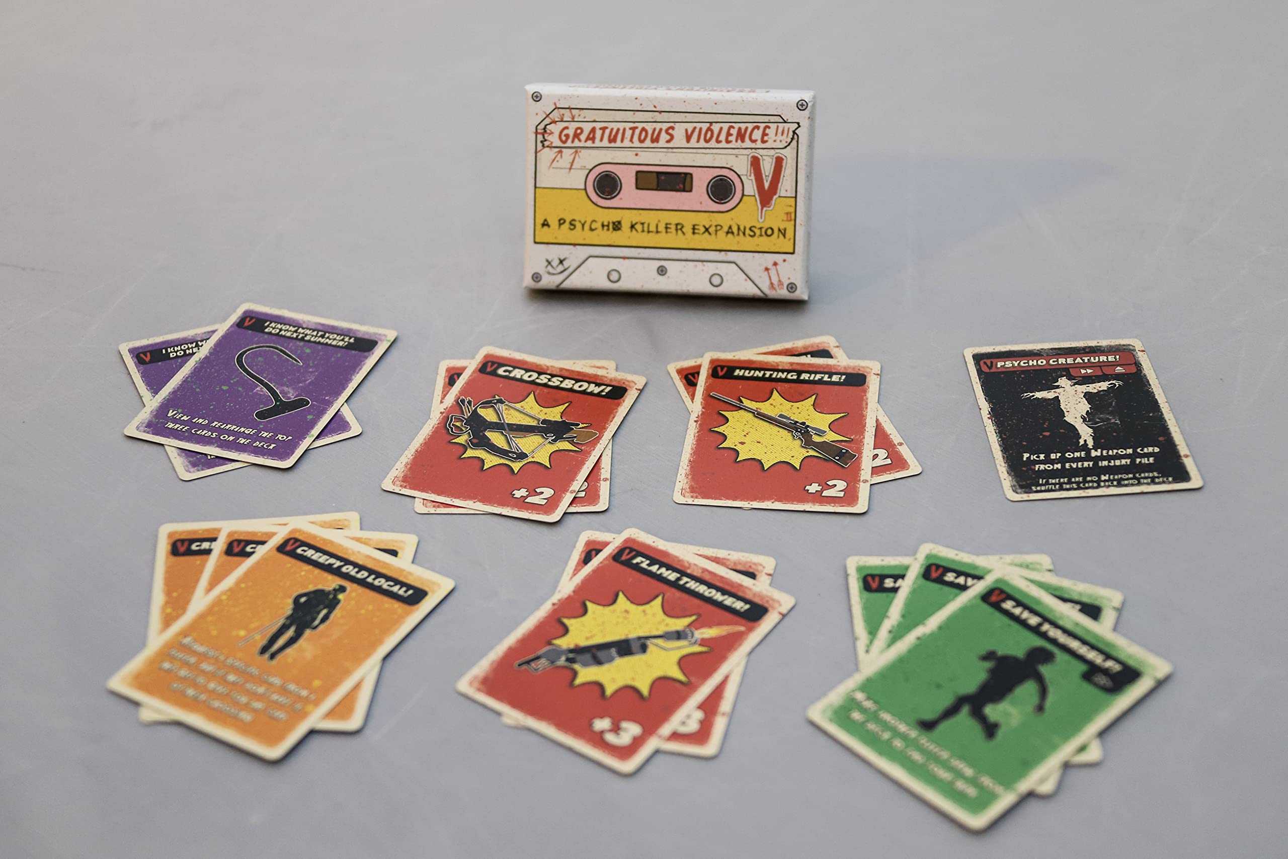 Escape Tabletop Games Psycho Killer: Gratuitous Violence play-area highlights fast, social rounds