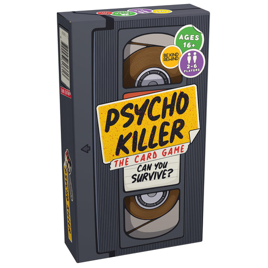 Escape Tabletop Games Psycho Killer Third Edition box front highlights quick party setup and gameplay.