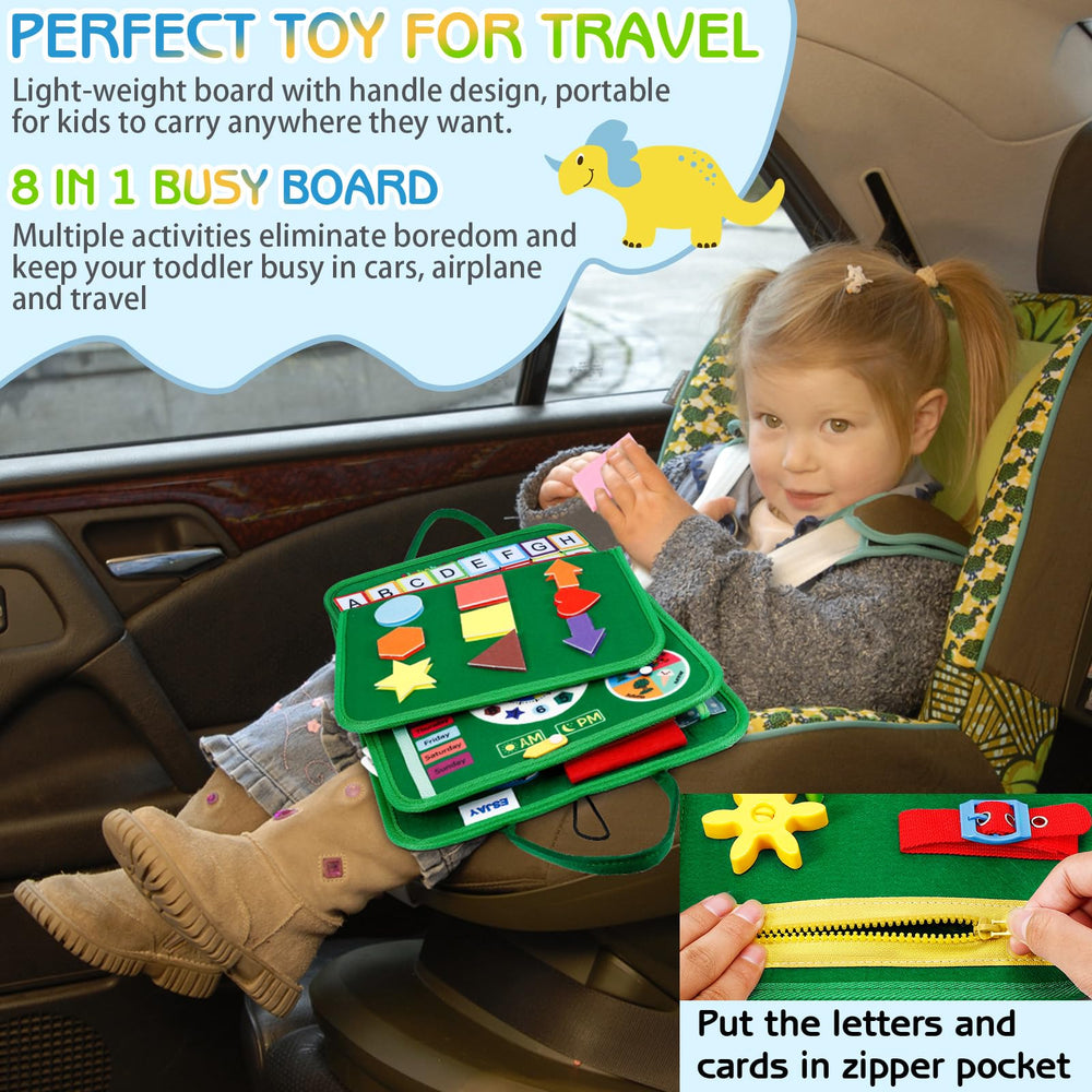 Esjay soft fabric toxic-free busy board is travel-ready