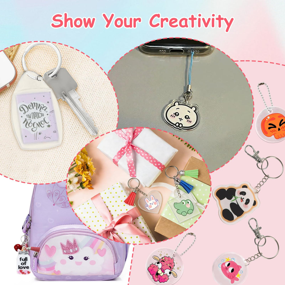 Esmorah Shrink Dink Finished Keychains Showcasing tiny charms and personalized gifts