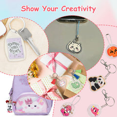 Esmorah Shrink Dink Finished Keychains Showcasing tiny charms and personalized gifts