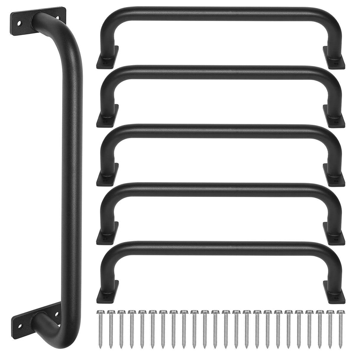 ESPETS 17 inch black safety handles on a playground for sturdy grip