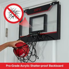 ESPN foldable breakaway rim supports safe, door-friendly play