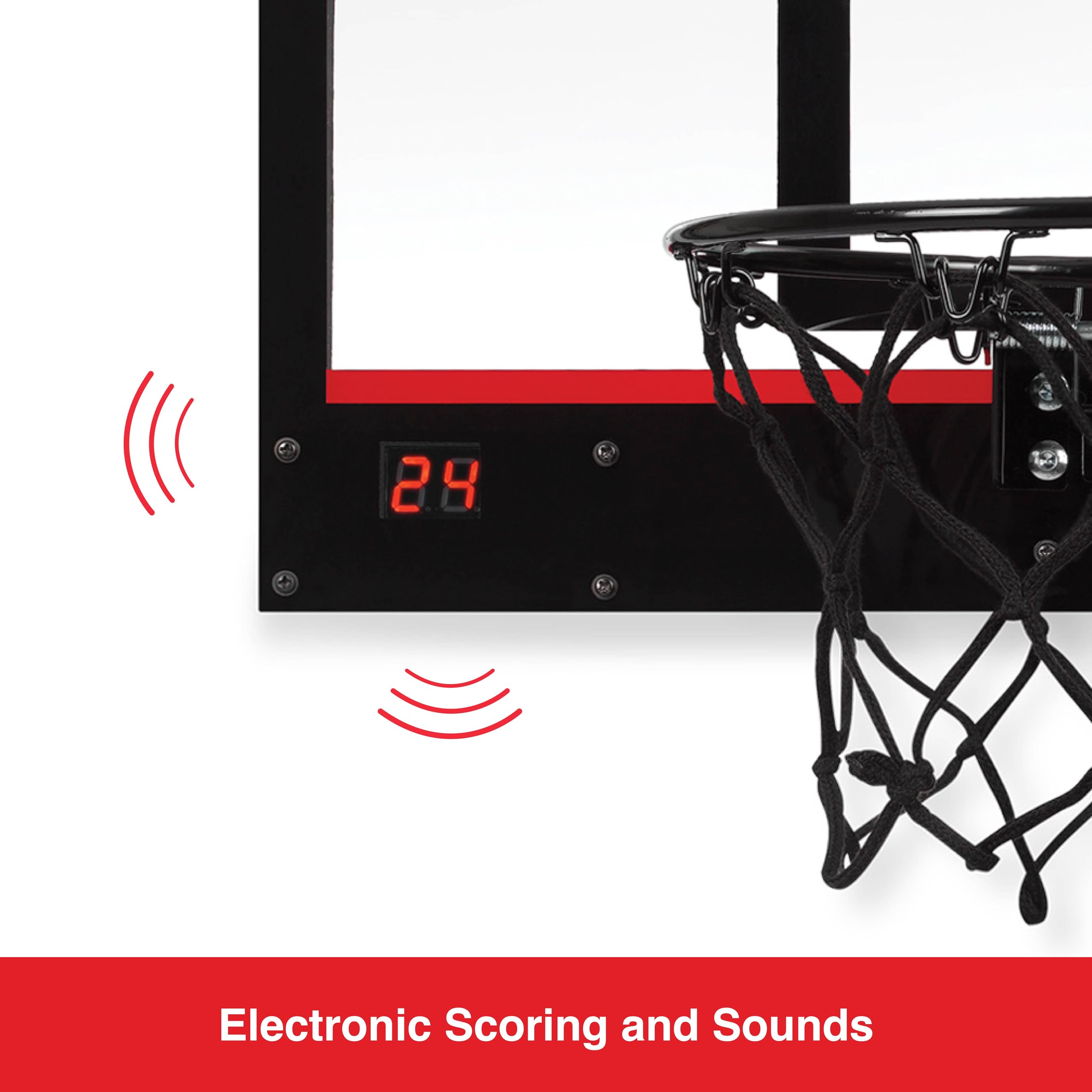ESPN Mini Basketball Hoop with red and white mini balls and pump