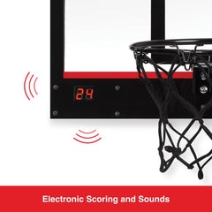 ESPN Mini Basketball Hoop with red and white mini balls and pump