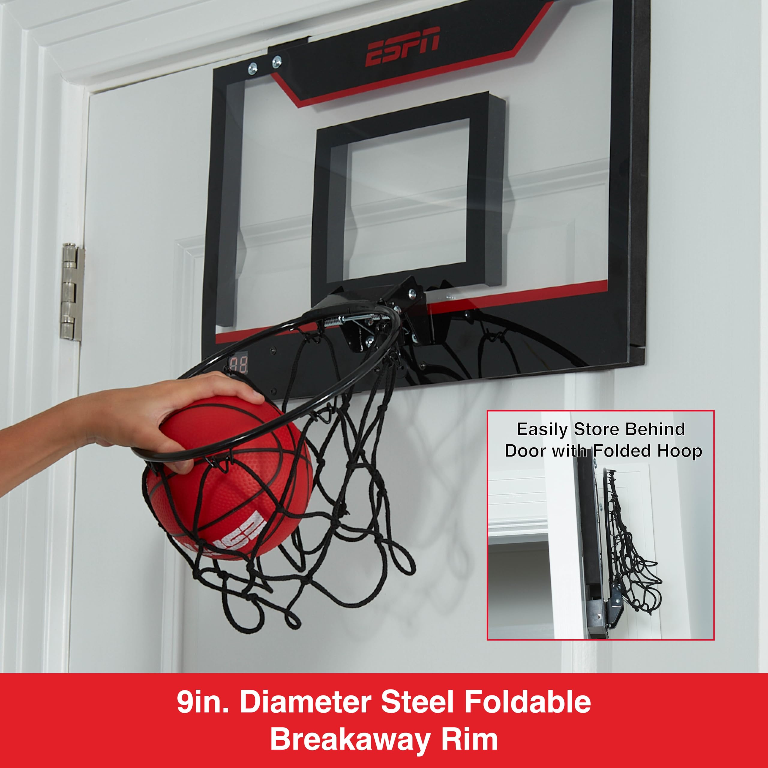 ESPN Mini Basketball Hoop in action during a casual home game