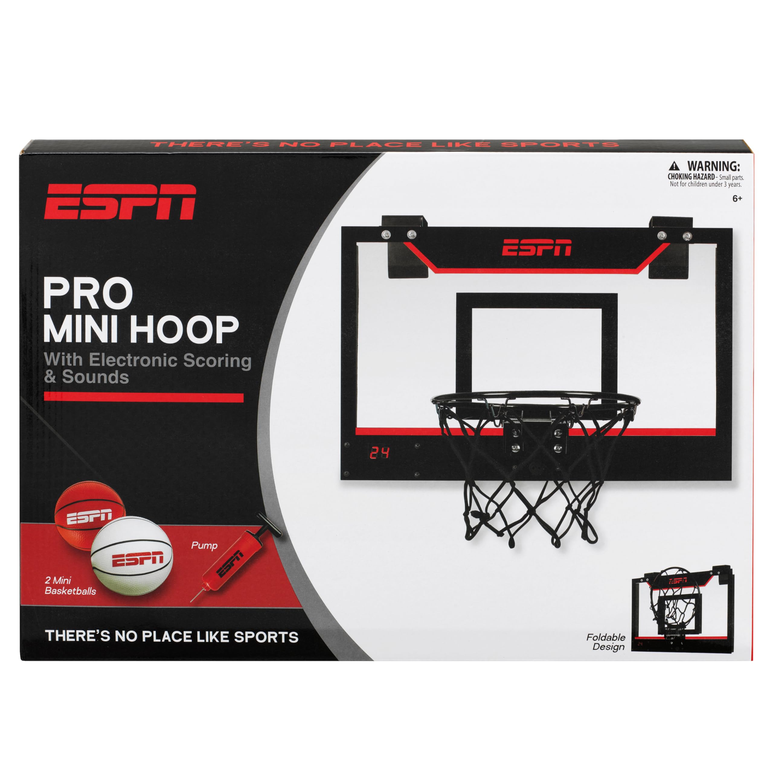 ESPN Mini Basketball Hoop packaging shown as gift ready