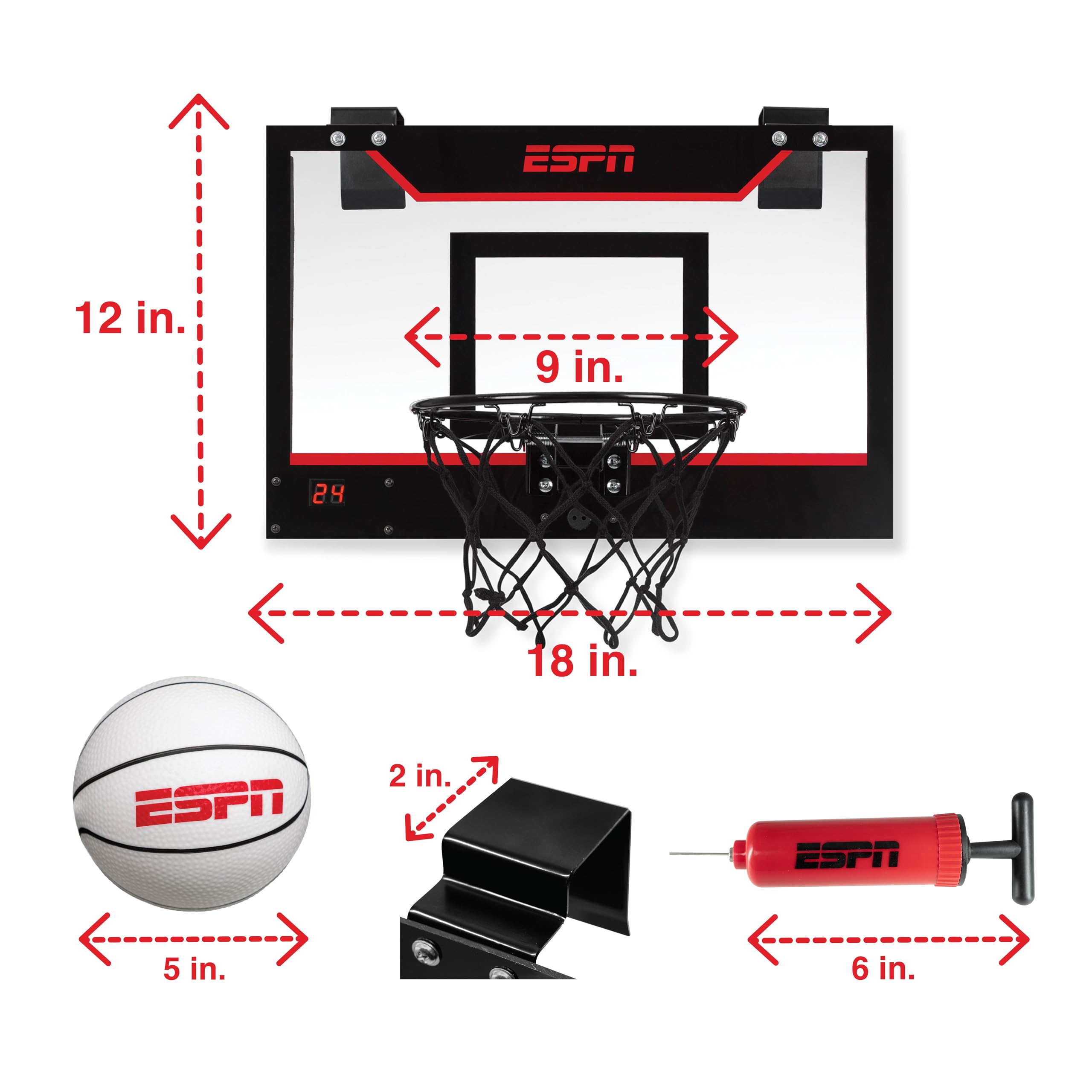 ESPN Mini Basketball Hoop electronic scoreboard with sounds