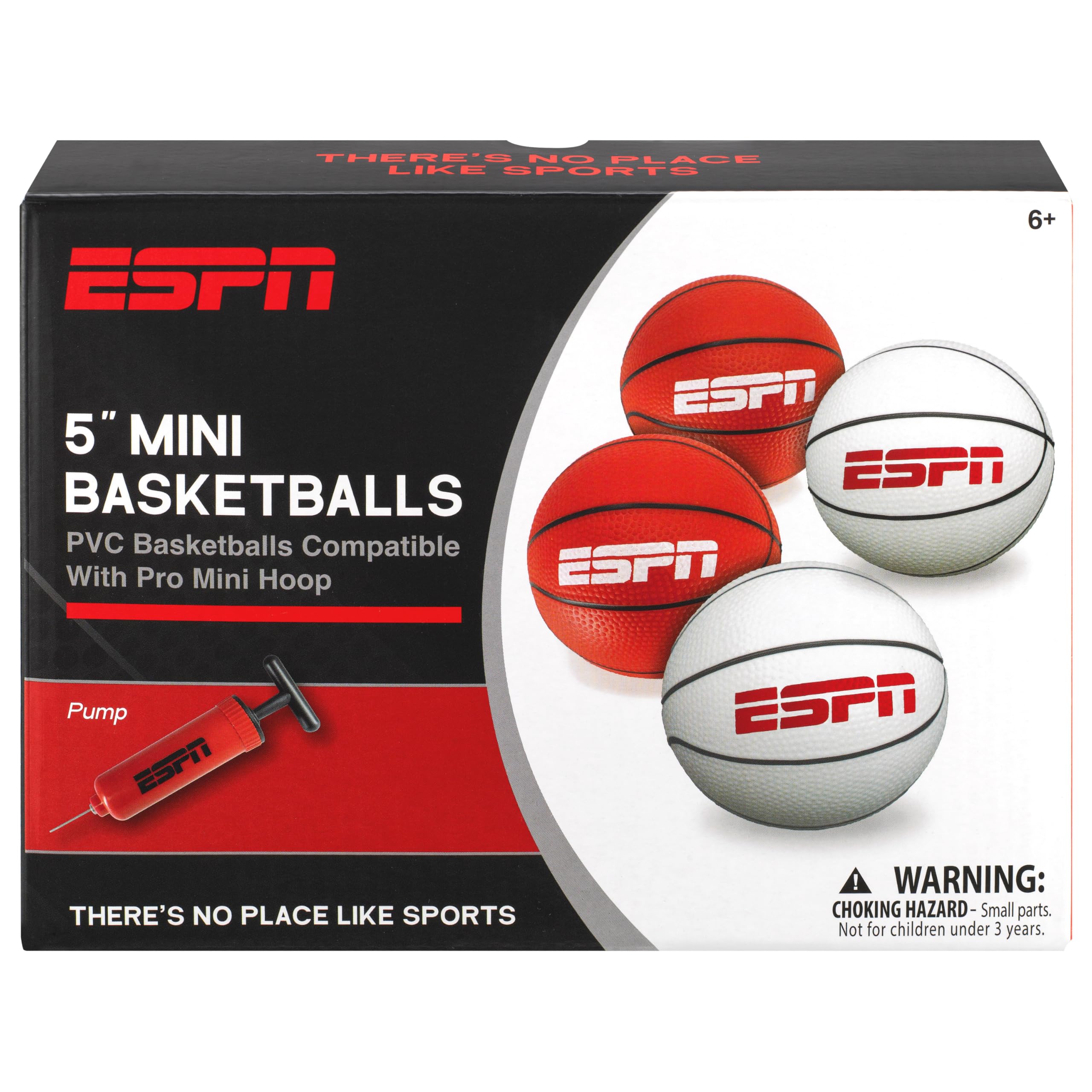 ESPN mini basketballs stored neatly after play