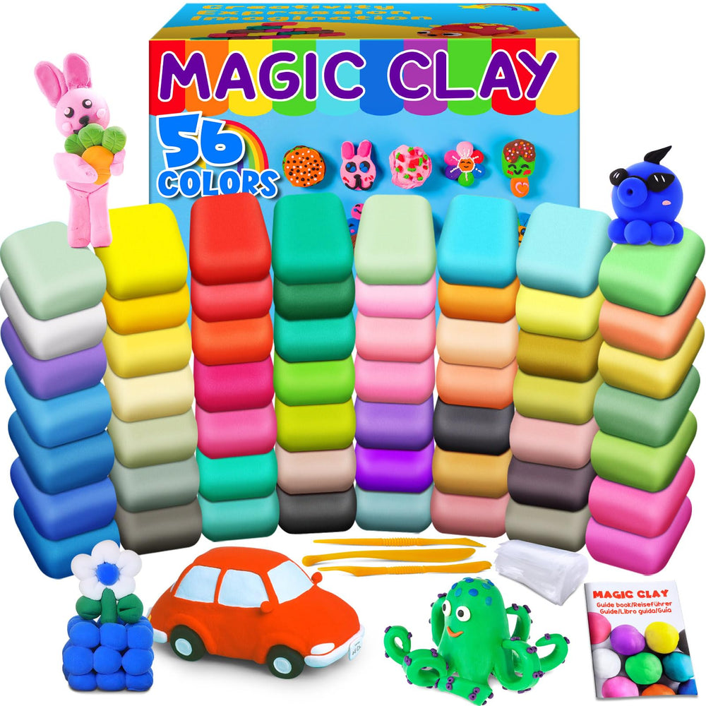 ESSENSON 56-color air-dry clay kit for color exploration in kids' crafts