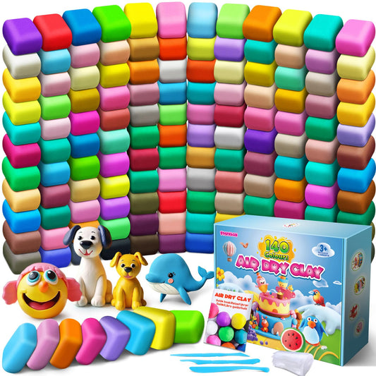 Essenson air dry clay 140 colors palette for kids' creative projects.