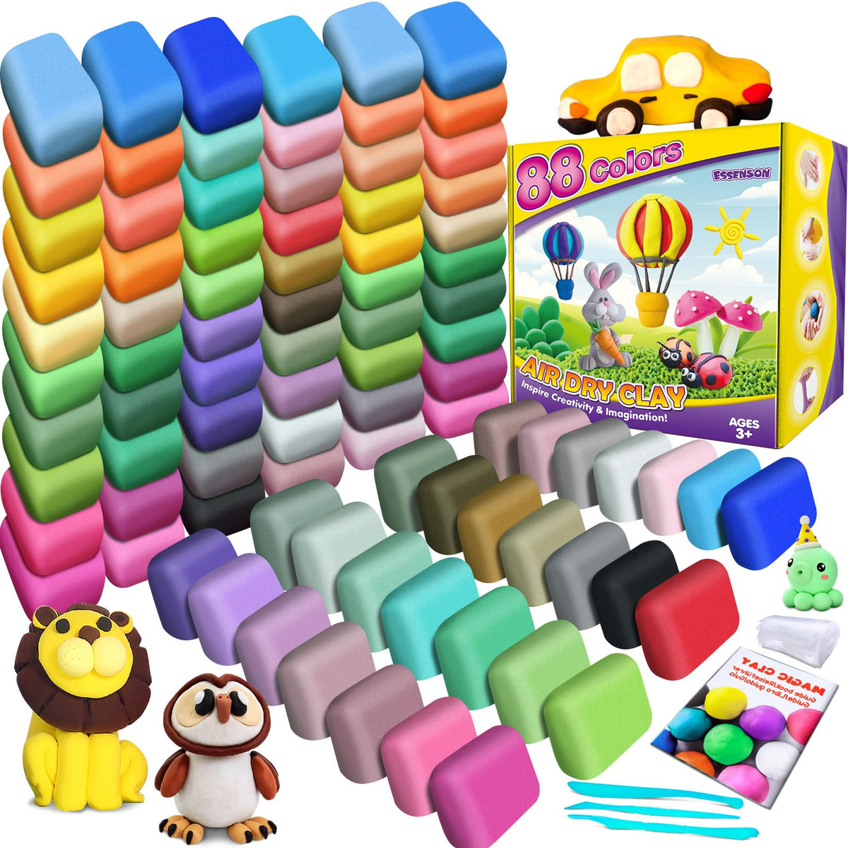 ESSENSON air dry clay 88 colors palette for vibrant color mixing and creative exploration.