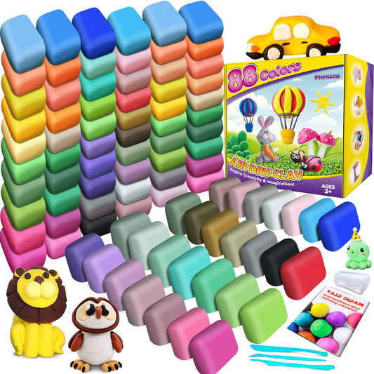ESSENSON air dry clay 88 colors palette for vibrant color mixing and creative exploration.